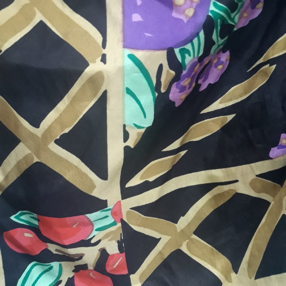 Silk Scarf Vintage Large Square Giorgio Beverly HillsColorful - Picture 8 of 10